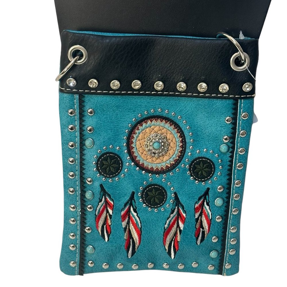 (7-205) Brand New with Tag - Turquoise & Black Crossbody
